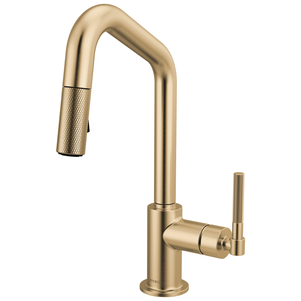 BRIZO Litze Pull-Down Prep Faucet with Angle Spout - Knurled Handle — Luxe Gold