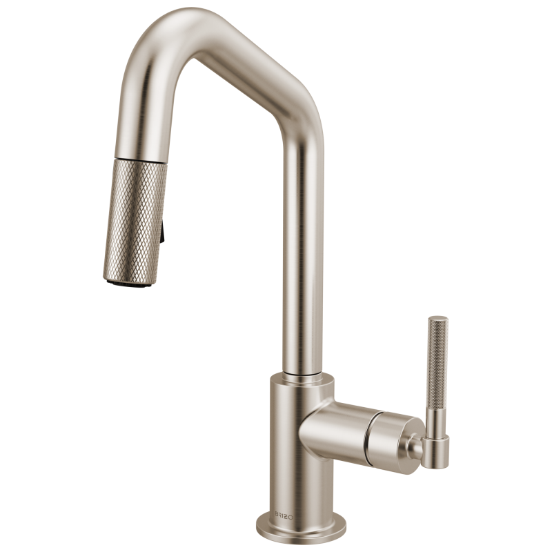 BRIZO Litze Pull-Down Prep Faucet with Angle Spout - Knurled Handle — Stainless