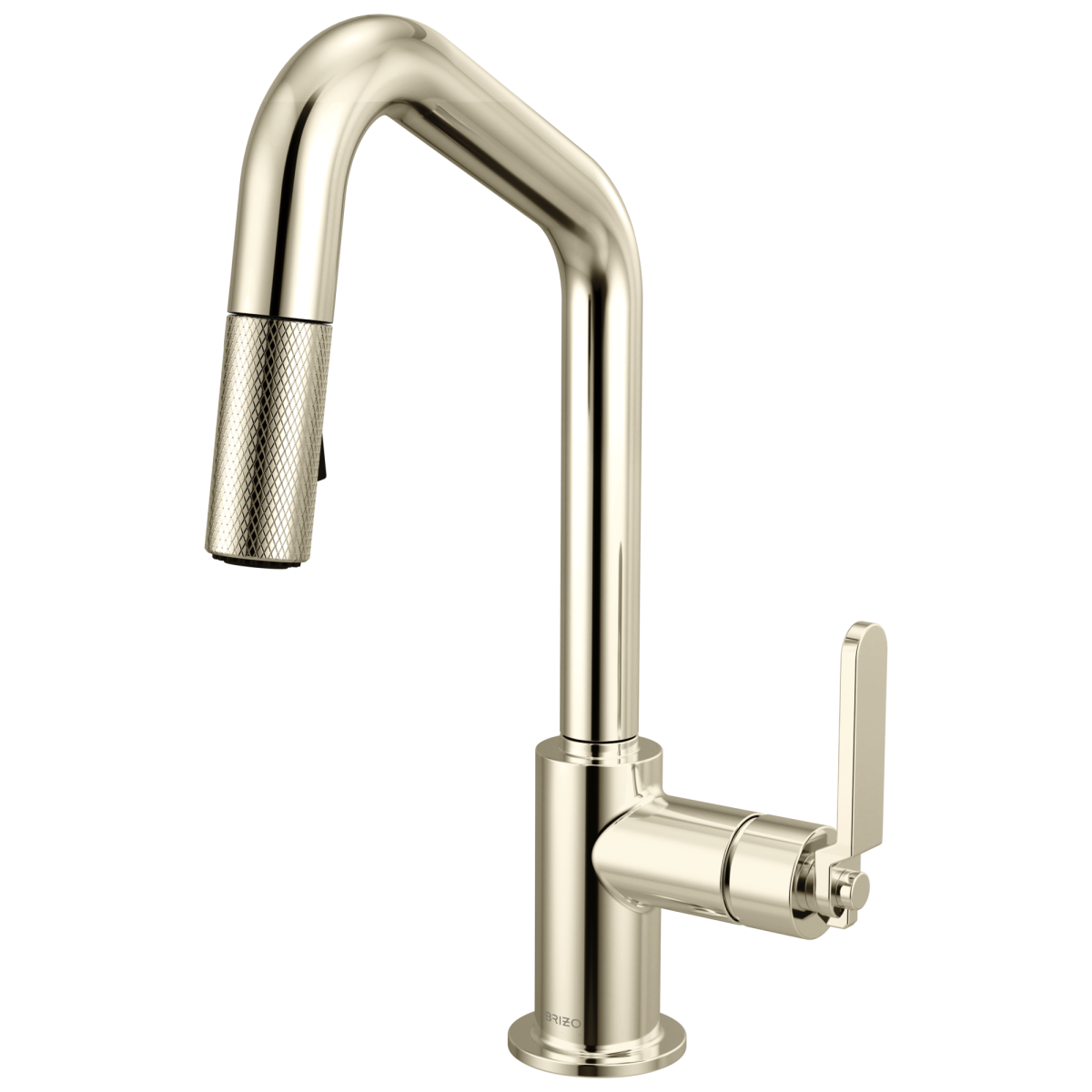 BRIZO Litze Pull-Down Prep Faucet with Angle Spout - Industrial Handle — Polished Nickel