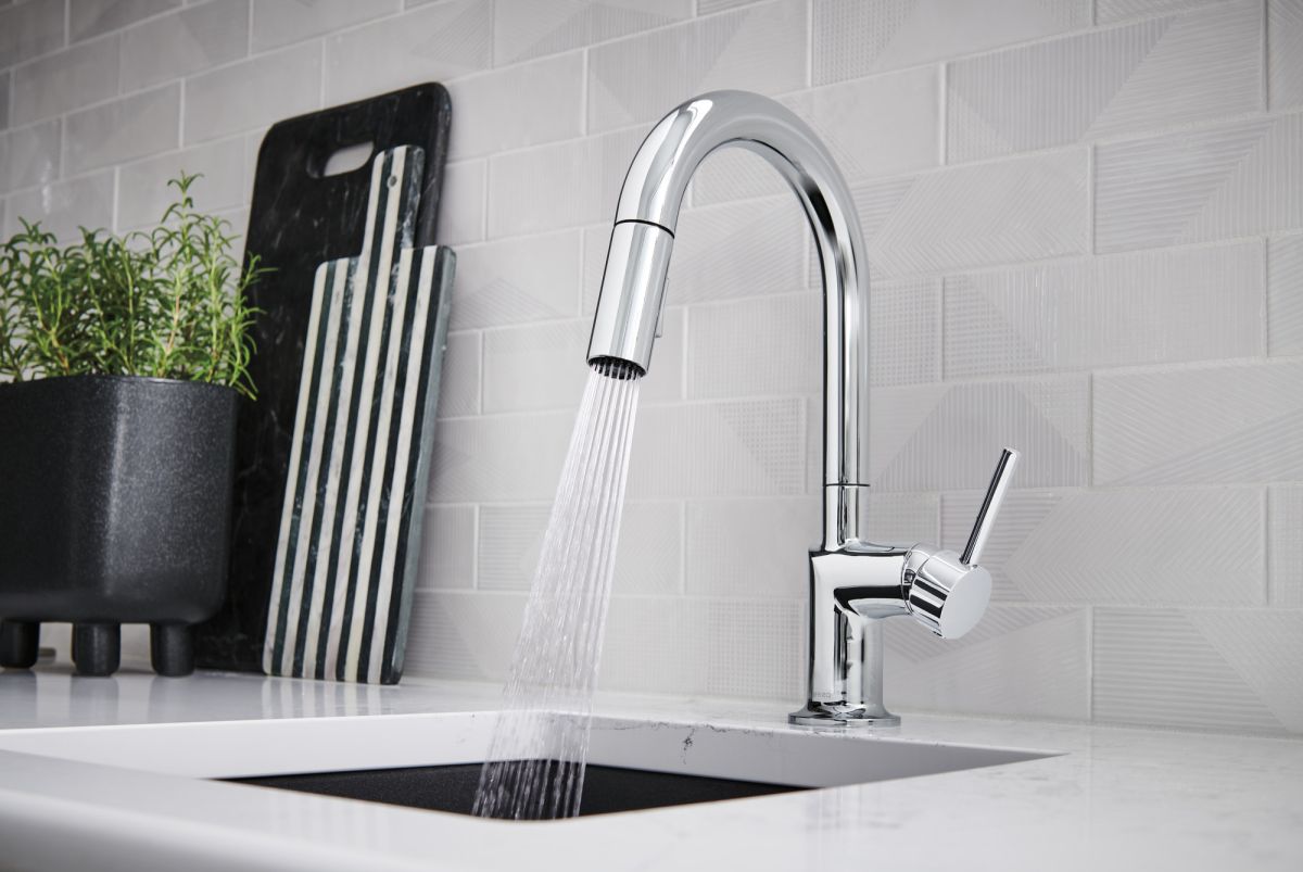 BRIZO Odin Pull-Down Faucet Metal Lever Handle Kit — Chrome