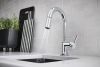 BRIZO Odin Pull-Down Prep Faucet with Arc Spout - Less Handle — Chrome