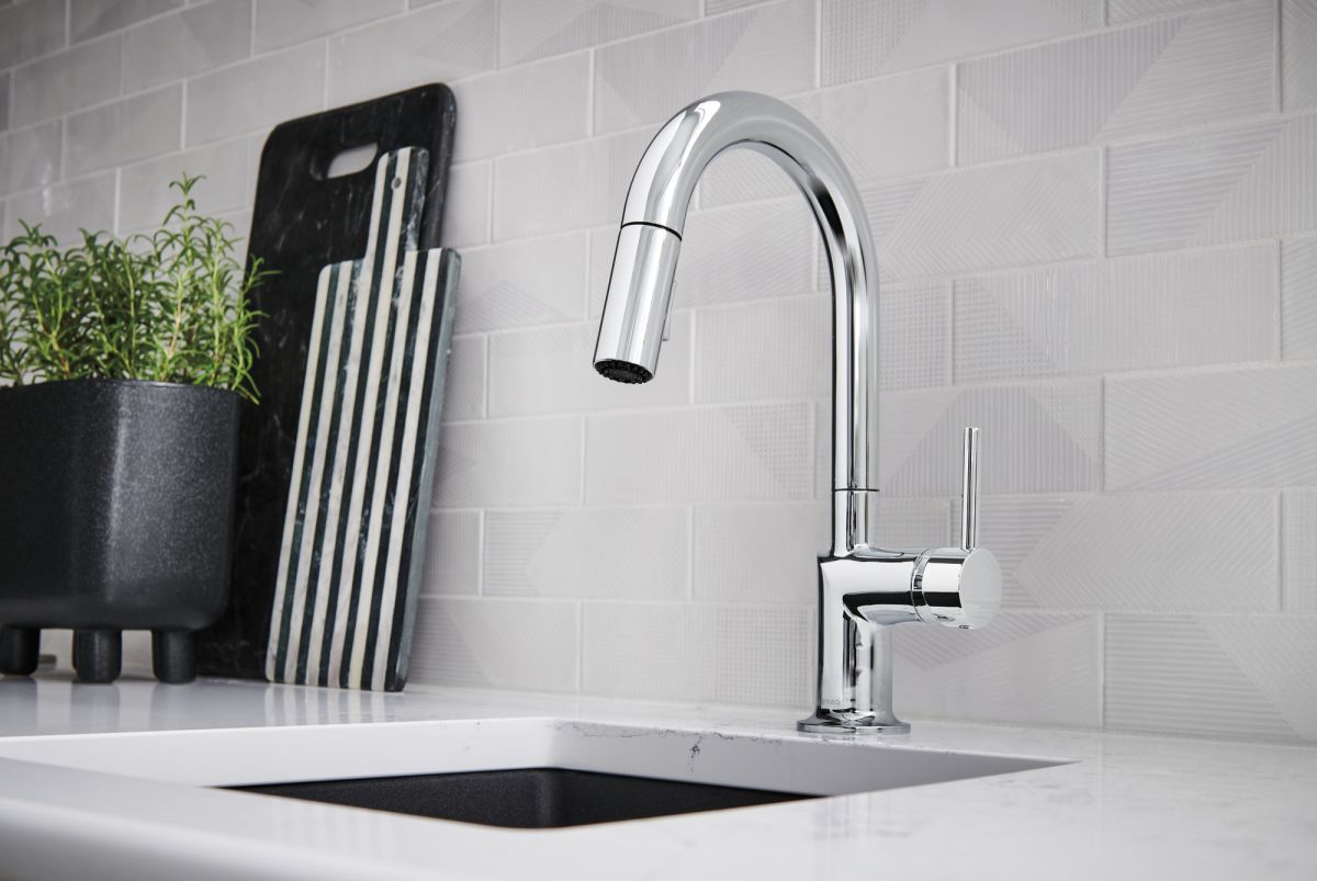 BRIZO Odin Pull-Down Faucet Metal Lever Handle Kit — Chrome