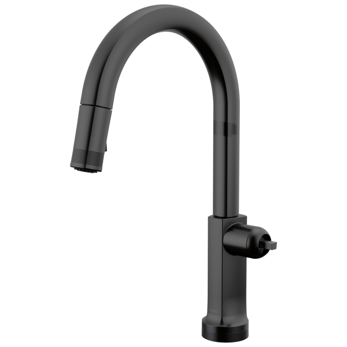 BRIZO Kintsu SmartTouch Pull-Down Faucet with Arc Spout - Less Handle — Matte Black