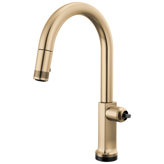 BRIZO Kintsu SmartTouch Pull-Down Faucet with Arc Spout - Less Handle — Lumicoat® Luxe Gold