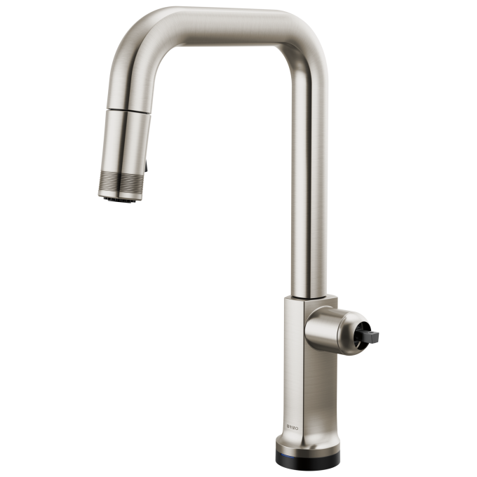 BRIZO Kintsu SmartTouch Pull-Down Faucet with Square Spout - Less Handle — Lumicoat® Stainless