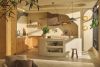 BRIZO Frank Lloyd Wright SmartTouch Pull-Down Kitchen Faucet with Arc Spout and Wood Wand - Less Handle — Brilliance Black Onyx / Wood