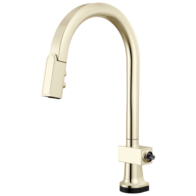 BRIZO Frank Lloyd Wright SmartTouch Pull-Down Kitchen Faucet with Arc Spout - Less Handle — Polished Nickel