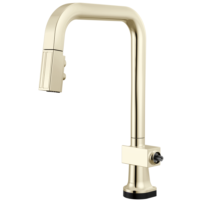 BRIZO Frank Lloyd Wright SmartTouch Pull-Down Kitchen Faucet with Square Spout - Less Handle — Polished Nickel
