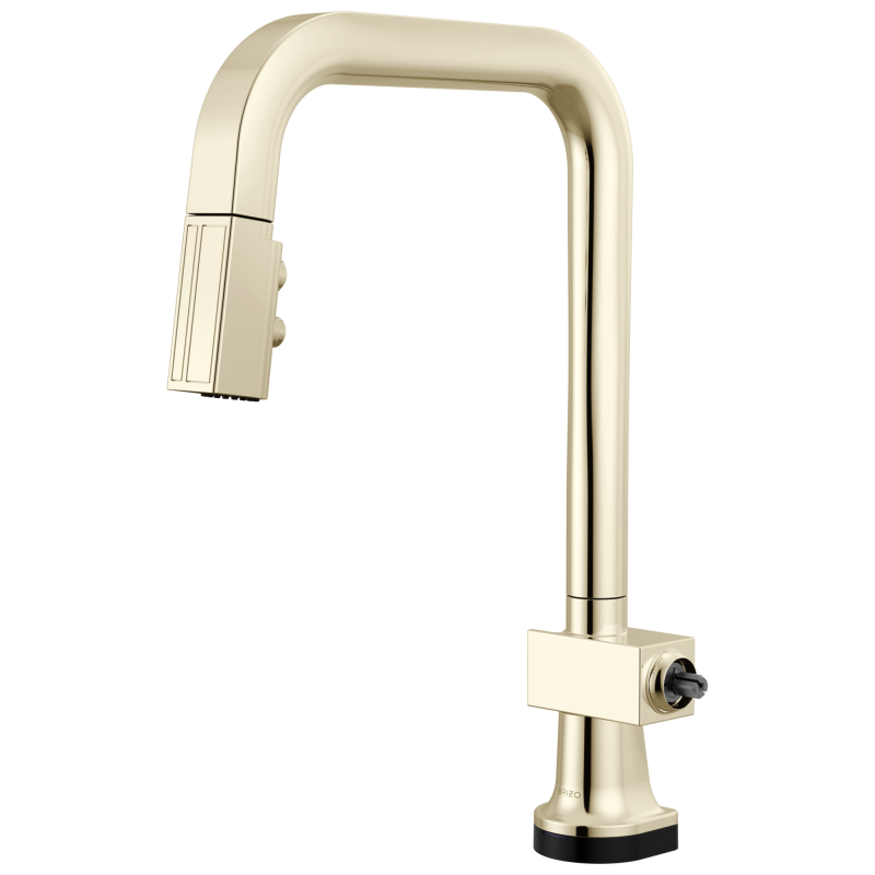 BRIZO Frank Lloyd Wright SmartTouch Pull-Down Kitchen Faucet with Square Spout - Less Handle — Polished Nickel
