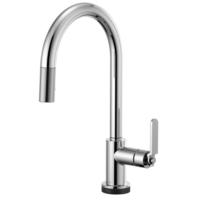 BRIZO Litze SmartTouch Pull-Down Kitchen Faucet with Arc Spout and Industrial Handle — Chrome