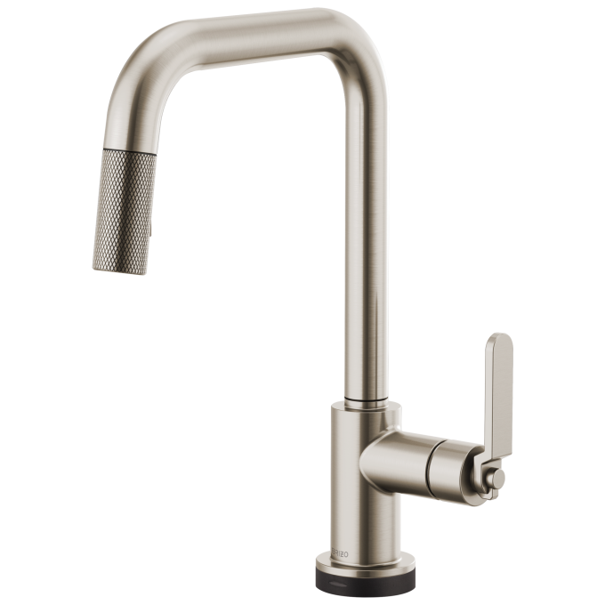 BRIZO Litze SmartTouch Pull-Down Kitchen Faucet with Square Spout and Industrial Handle — Stainless