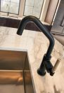 BRIZO Litze Bar Faucet with Angled Spout and Knurled Handle Kit — Matte Black/Luxe Gold