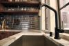 BRIZO Litze SmartTouch Pull-Down Kitchen Faucet with Angled Spout and Knurled Handle — Matte Black/Luxe Gold