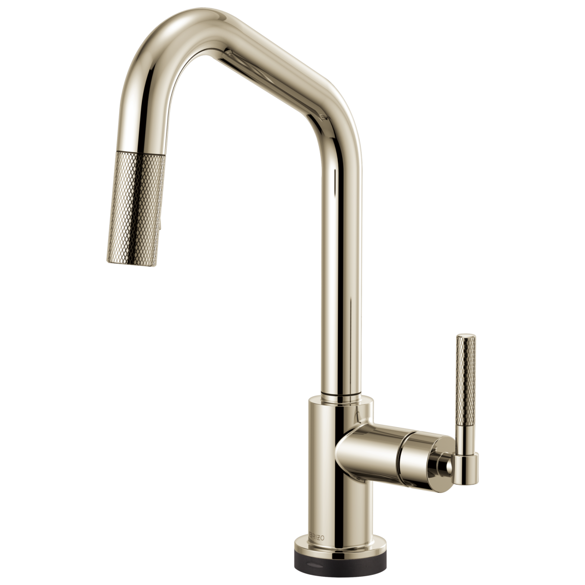 BRIZO Litze SmartTouch Pull-Down Kitchen Faucet with Angled Spout and Knurled Handle — Polished Nickel