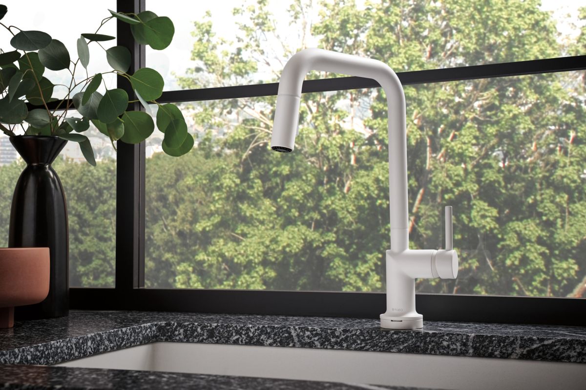BRIZO Jason Wu for BRIZO SmartTouch Pull-Down Kitchen Faucet with Square Spout - Less Handle — Matte White