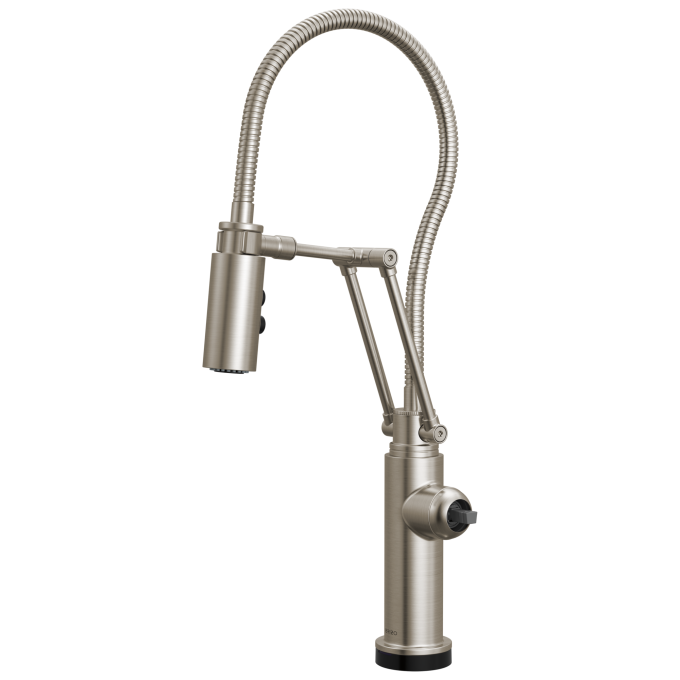 BRIZO Odin SmartTouch Articulating Kitchen Faucet with Finished Hose - Less Handle — Stainless