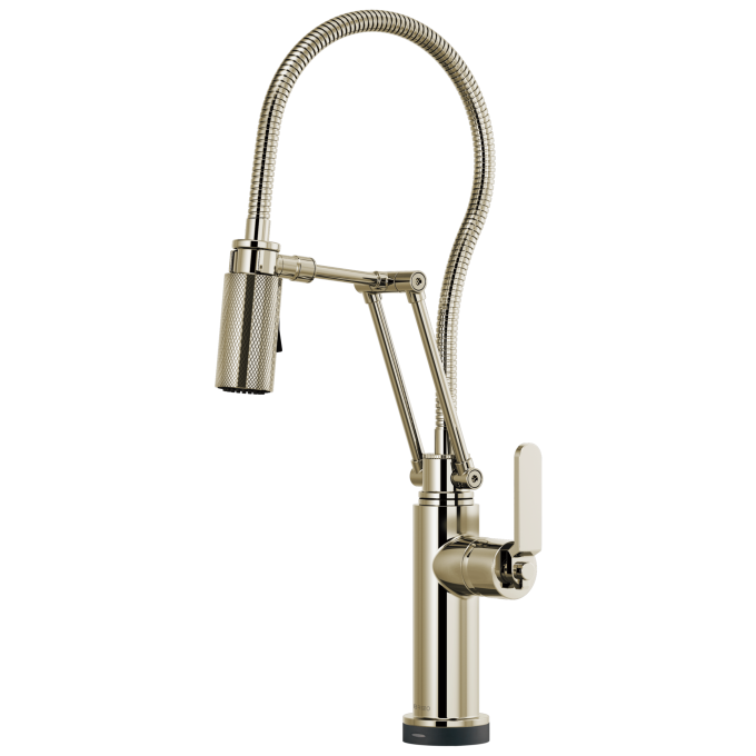 BRIZO Litze SmartTouch Articulating Kitchen Faucet With Finished Hose — Polished Nickel