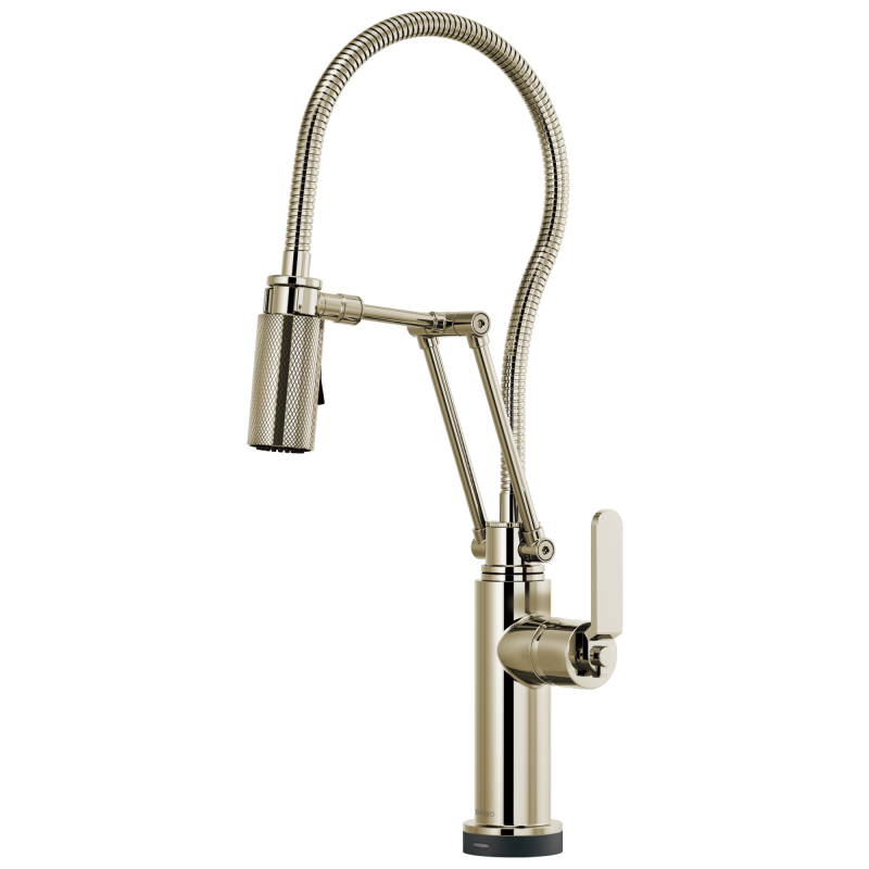 BRIZO Litze SmartTouch Articulating Kitchen Faucet With Finished Hose — Polished Nickel