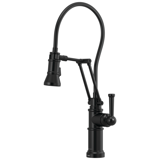 BRIZO Artesso Single Handle Articulating Kitchen Faucet with SmartTouch Technology — Matte Black