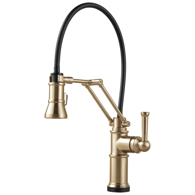 BRIZO Artesso Single Handle Articulating Kitchen Kitchen Faucet with SmartTouch Technology — Luxe Gold
