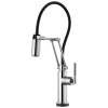 BRIZO Litze SmartTouch Articulating Kitchen Faucet with Knurled Handle — Chrome