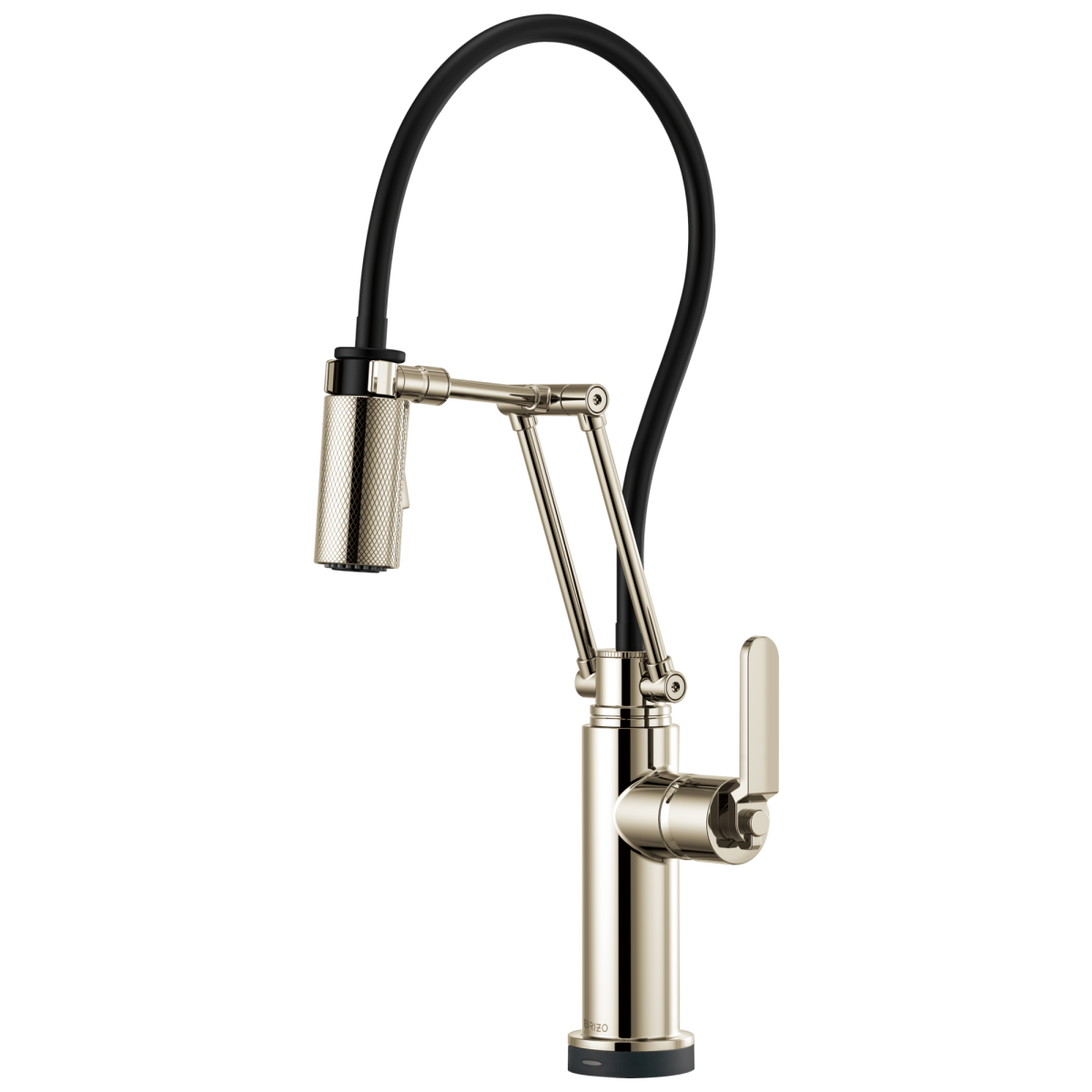 BRIZO Litze SmartTouch Articulating Kitchen Faucet with Industrial Handle — Polished Nickel