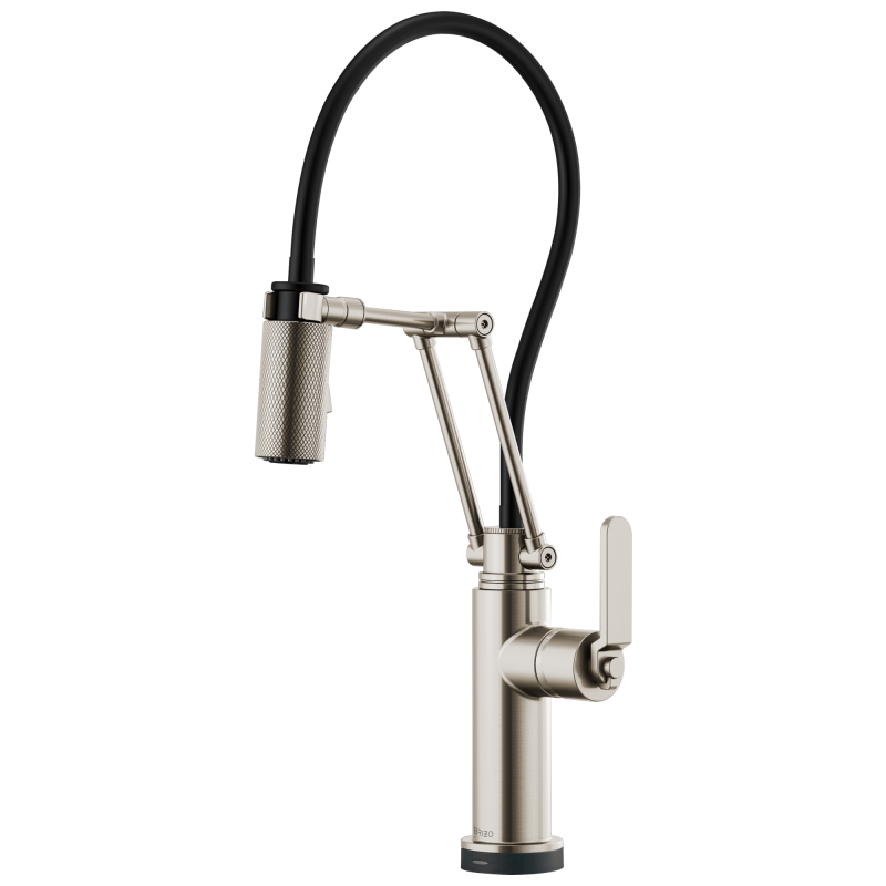 BRIZO Litze SmartTouch Articulating Kitchen Faucet with Industrial Handle — Stainless