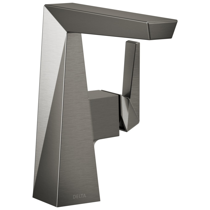 DELTA Trillian Single Handle Mid-Height Bathroom Faucet — Lumicoat® Black Stainless