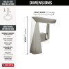DELTA Trillian Single Handle Mid-Height Bathroom Faucet — Lumicoat® Stainless