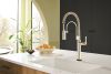 BRIZO Litze Drawer Pull With Knurling — Matte Black/Luxe Gold