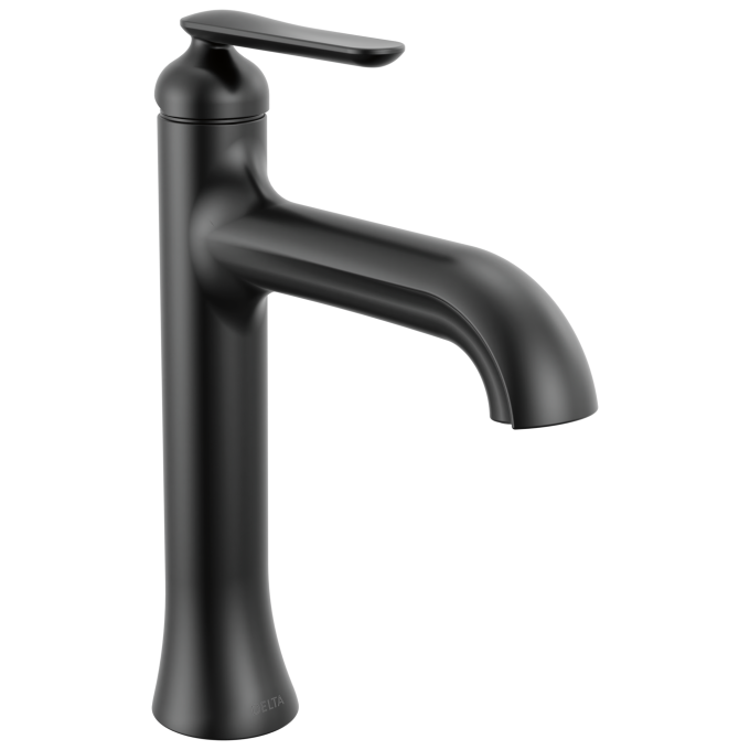 DELTA Bonacci Single Handle Mid-Height Bathroom Faucet — Matte Black