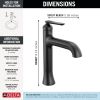 DELTA Bonacci Single Handle Mid-Height Bathroom Faucet — Matte Black