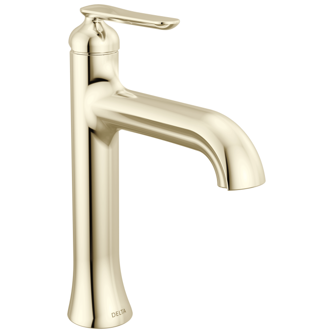 DELTA Bonacci Single Handle Mid-Height Bathroom Faucet — Lumicoat® Polished Nickel