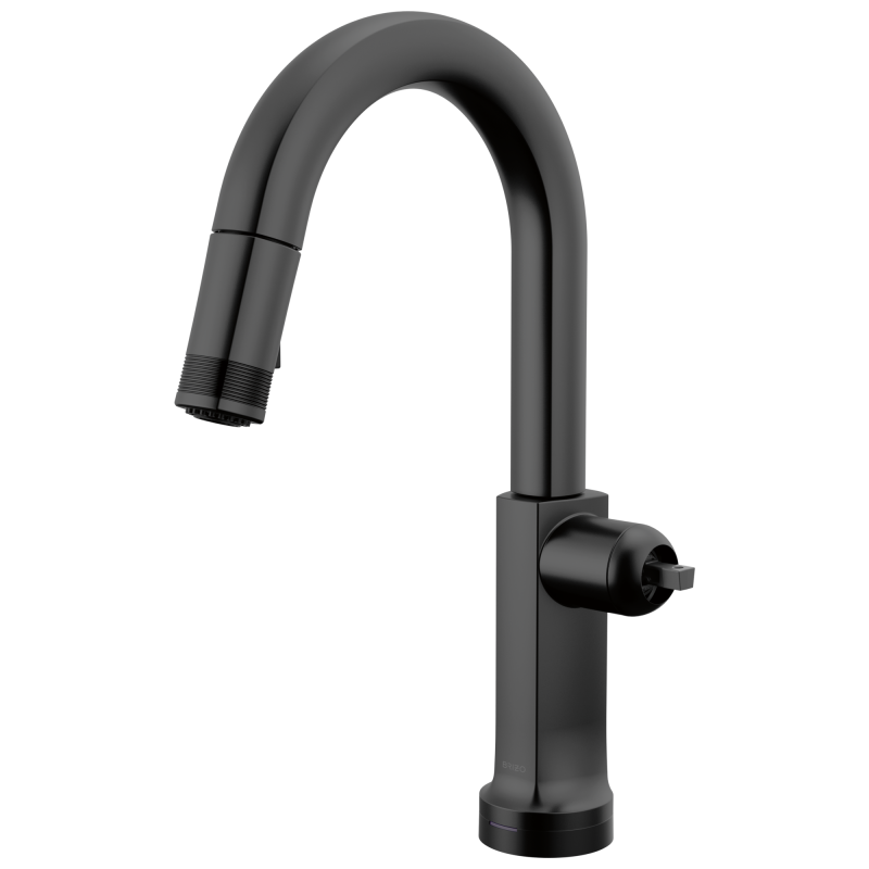 BRIZO Kintsu SmartTouch Pull-Down Prep Faucet with Arc Spout - Less Handle — Matte Black