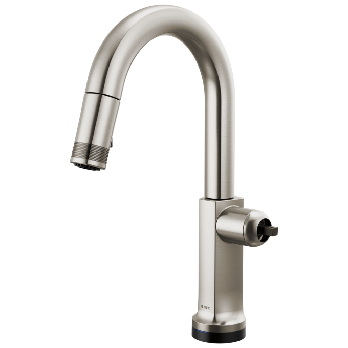 BRIZO Kintsu SmartTouch Pull-Down Prep Faucet with Arc Spout - Less Handle — Lumicoat® Stainless