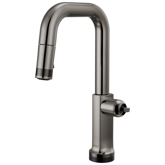 BRIZO Kintsu SmartTouch Pull-Down Prep Faucet with Square Spout - Less Handle — Lumicoat® Black Onyx