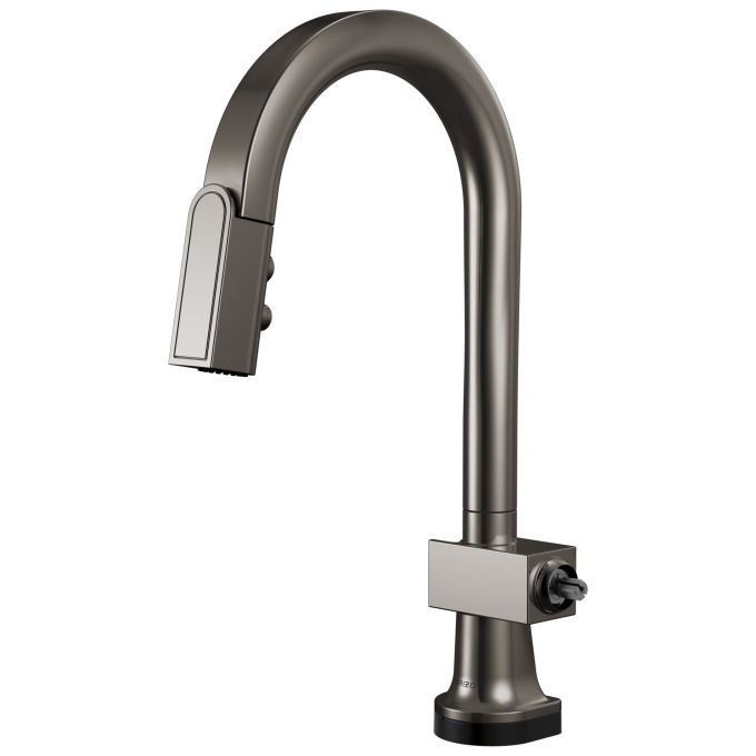 BRIZO Frank Lloyd Wright SmartTouch Pull-Down Prep Faucet with Arc Spout - Less Handle — Brilliance Black Onyx