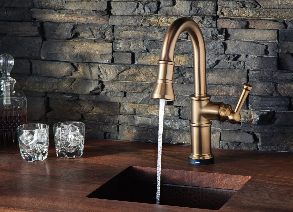 BRIZO Artesso SmartTouch Pull-Down Prep Kitchen Faucet — Luxe Gold