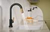 BRIZO Litze Smarttouch Pull-Down Prep Faucet with Arc Spout - Industrial Handle — Matte Black/Luxe Gold