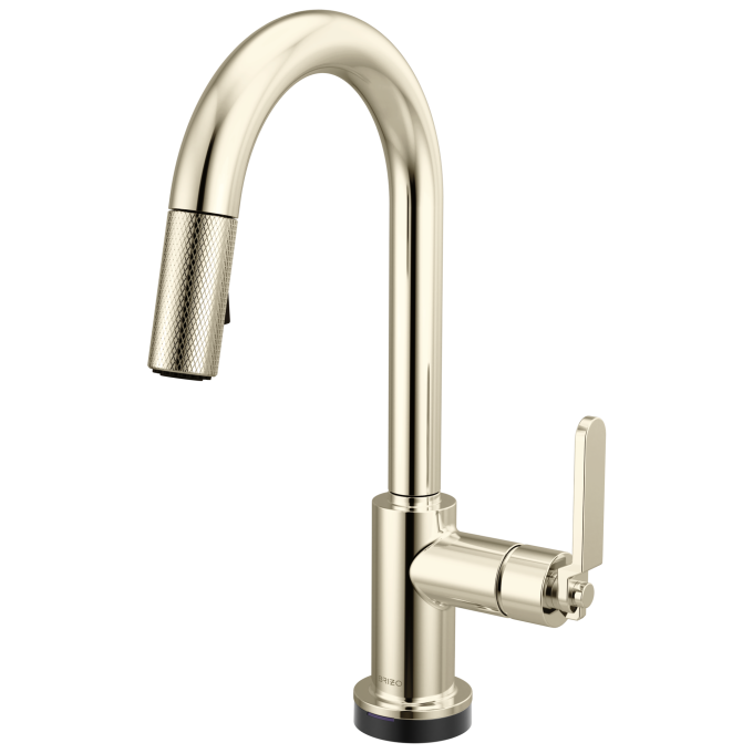 BRIZO Litze Smarttouch Pull-Down Prep Faucet with Arc Spout - Industrial Handle — Polished Nickel