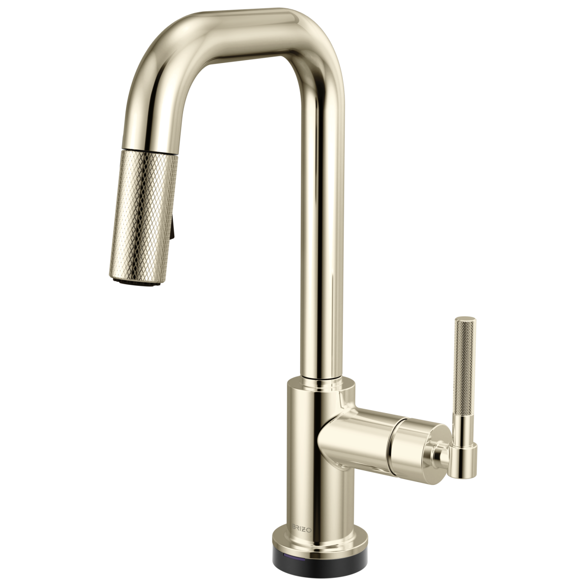 BRIZO Litze Smarttouch Pull-Down Prep Faucet with Square Spout - Knurled Handle — Polished Nickel