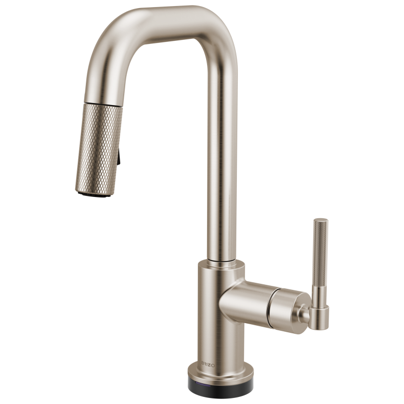 BRIZO Litze Smarttouch Pull-Down Prep Faucet with Square Spout - Knurled Handle — Stainless