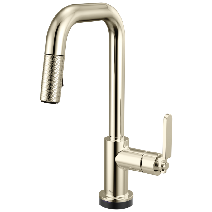 BRIZO Litze Smarttouch Pull-Down Prep Faucet with Square Spout - Industrial Handle — Polished Nickel