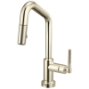 BRIZO Litze Smarttouch Pull-Down Prep Faucet with Angle Spout - Knurled Handle — Polished Nickel