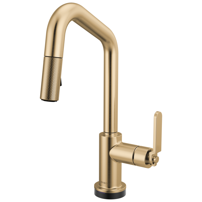 BRIZO Litze Smarttouch Pull-Down Prep Faucet with Angle Spout - Industrial Handle — Luxe Gold