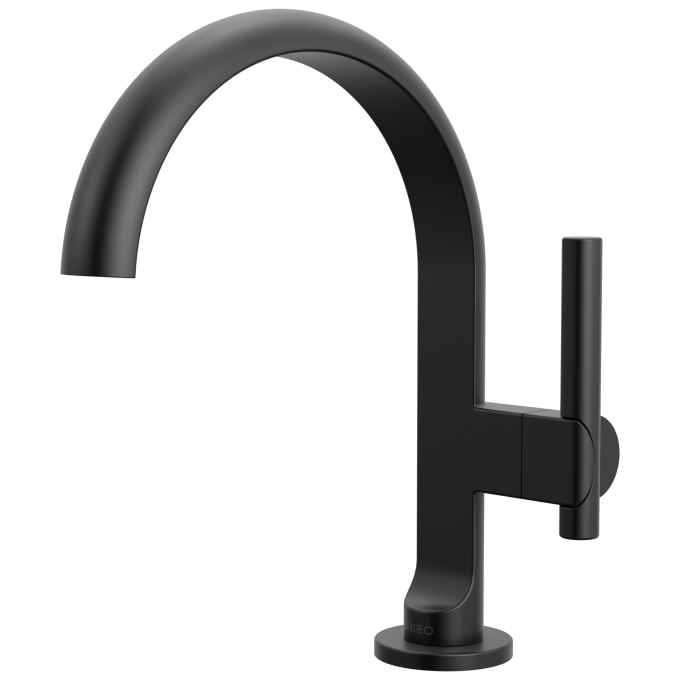 BRIZO Roccesco Single-Handle Lavatory Faucet with Arc Spout — Matte Black