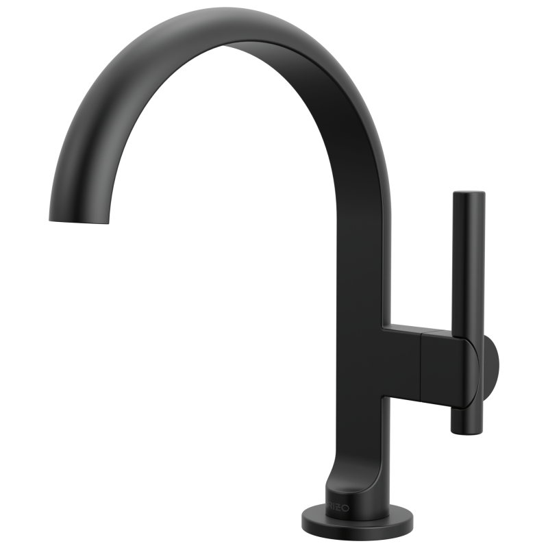 BRIZO Roccesco Single-Handle Lavatory Faucet with Arc Spout — Matte Black