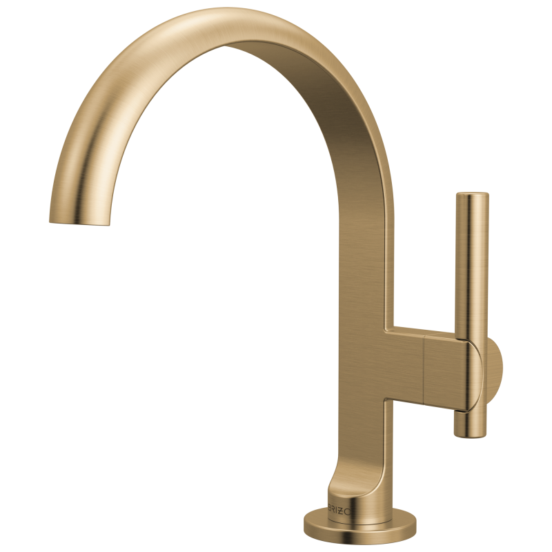 BRIZO Roccesco Single-Handle Lavatory Faucet with Arc Spout — Luxe Gold