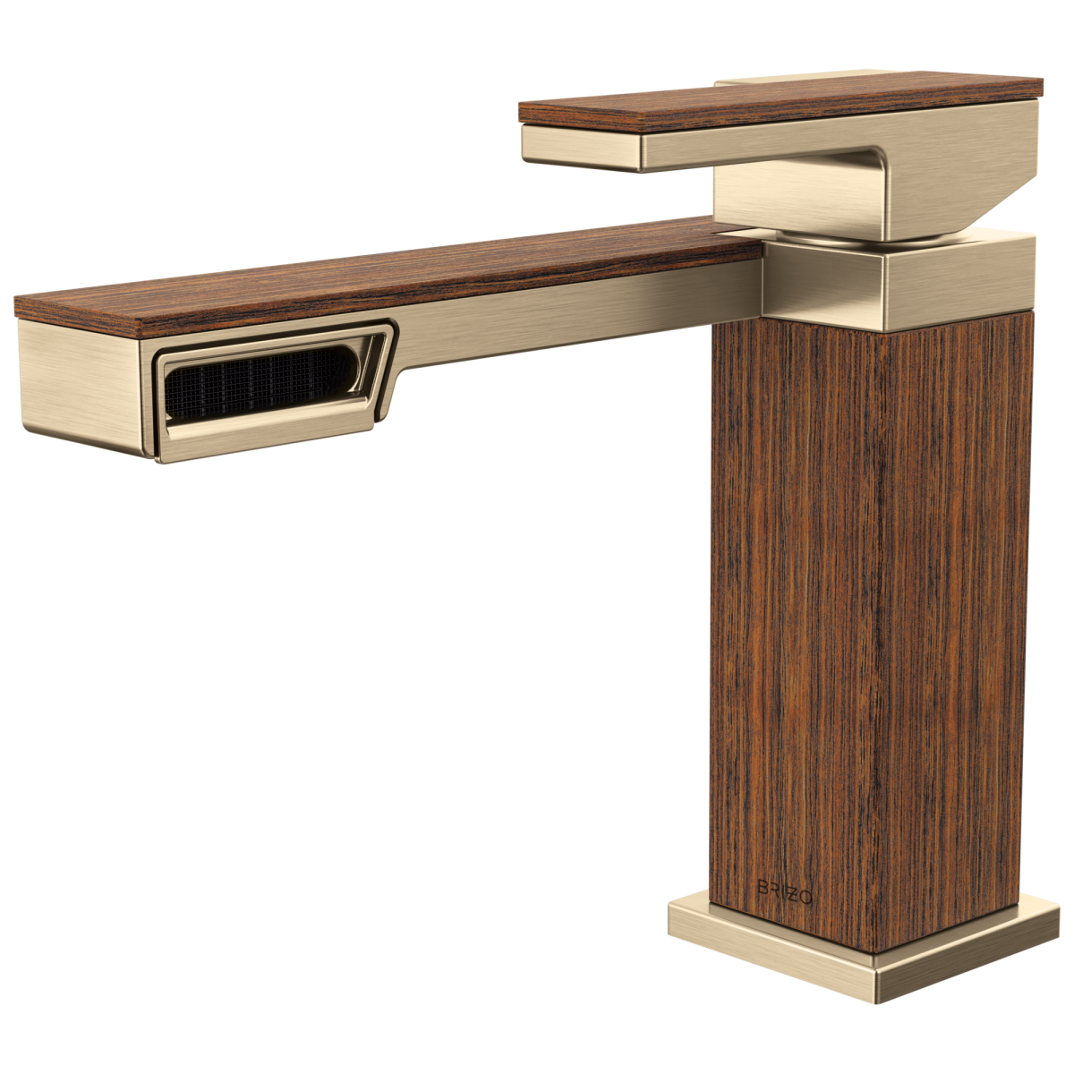 BRIZO Frank Lloyd Wright Single-Handle Lavatory Faucet 1.2 GPM — Luxe Gold / Wood