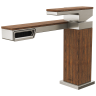 Luxe Nickel / Teak Wood